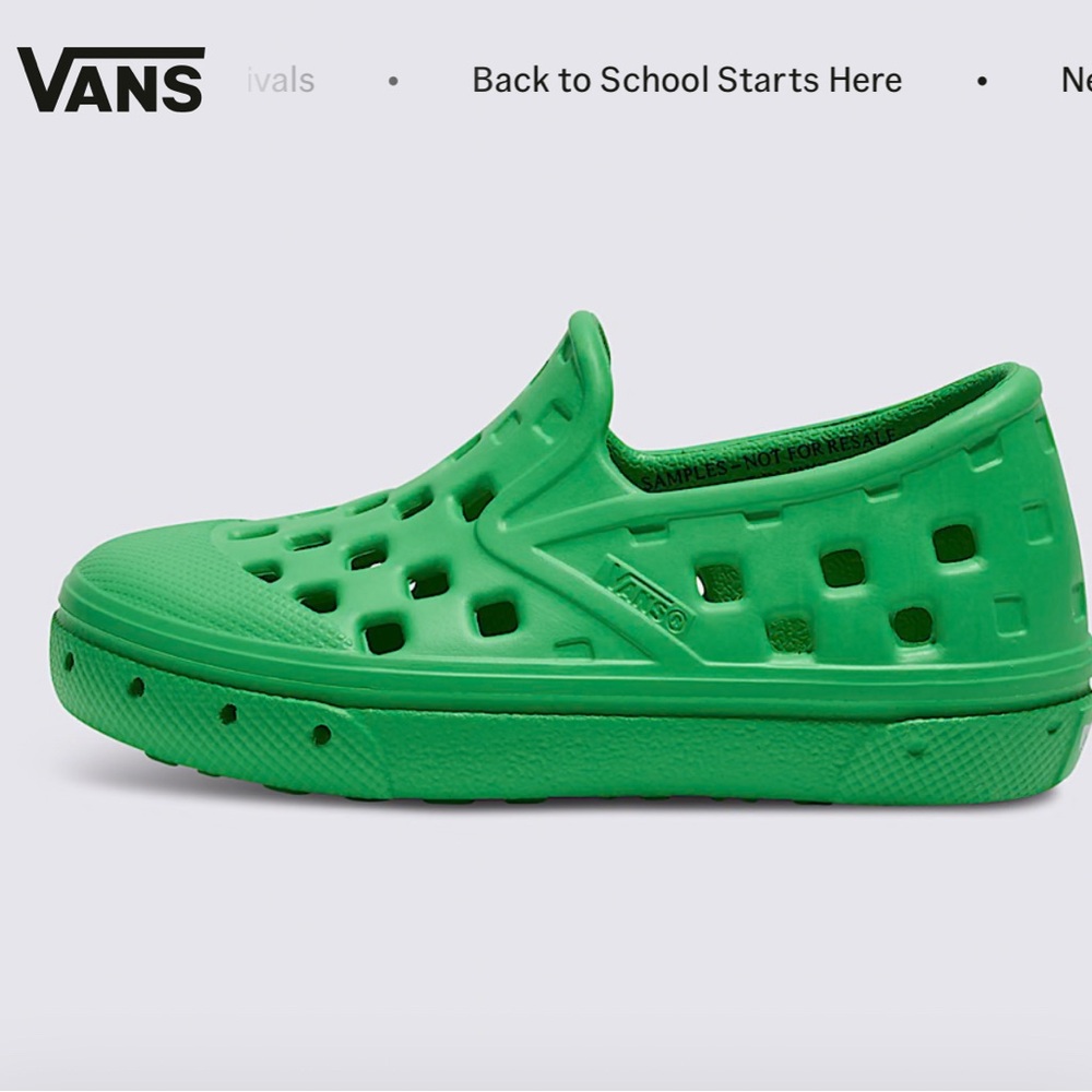 Vans Toddler Green Slip-On TRK Shoes Size 4